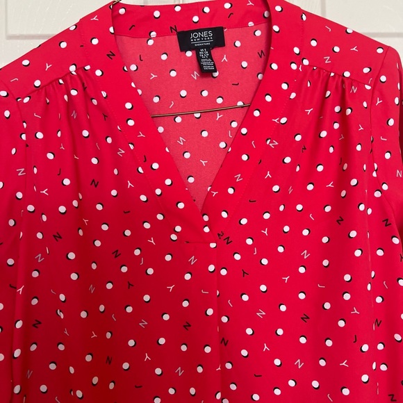 Jones New York Signature Long Sleeve Top, Red, Size XS, Pre-owned - Picture 4 of 11